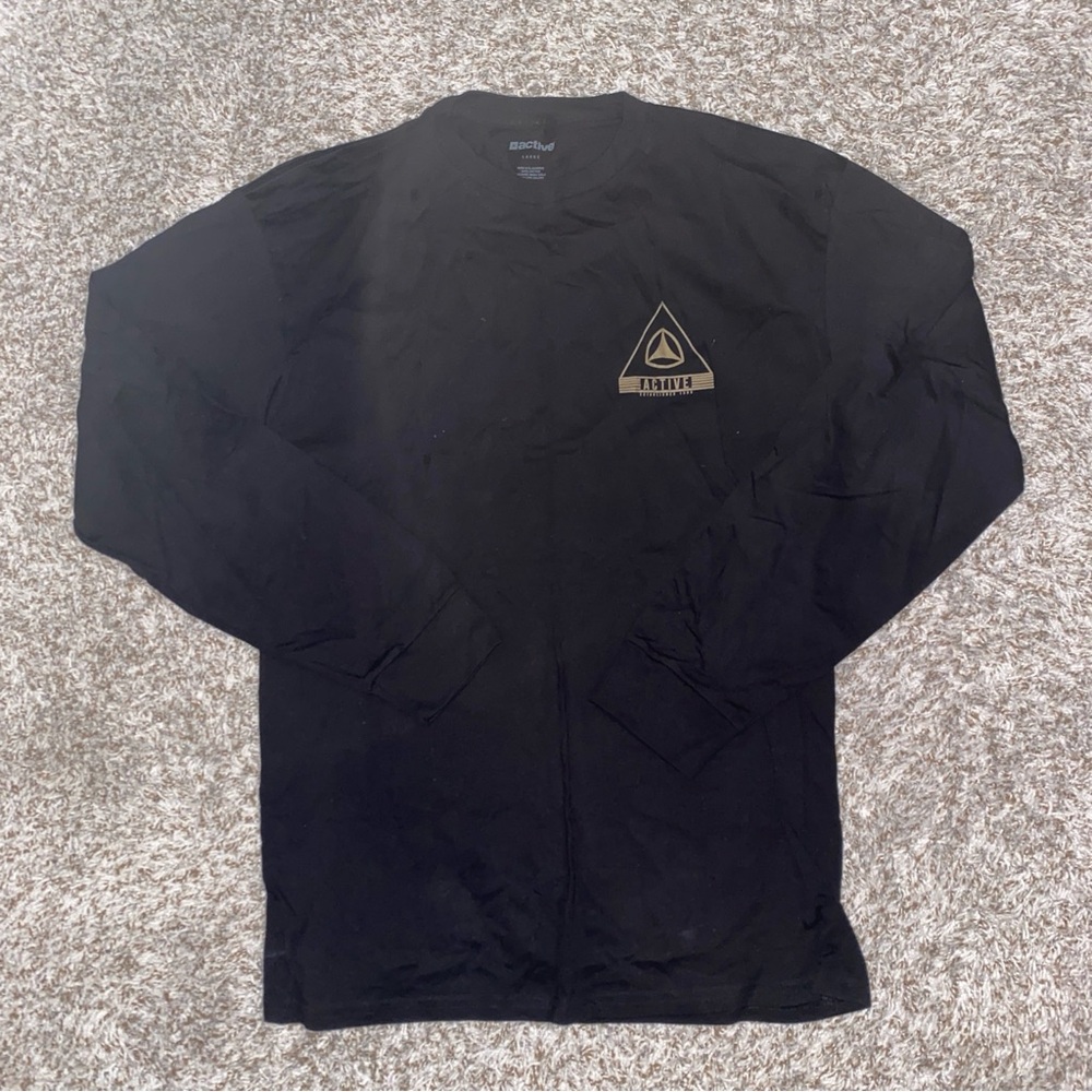 Active Ride Shop Black Long Sleeve Tee with Gold Logo